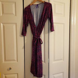 Seraphine Geometric Pattern Maternity Wrap Dress